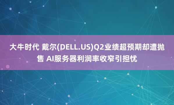 大牛时代 戴尔(DELL.US)Q2业绩超预期却遭抛售 AI服务器利润率收窄引担忧